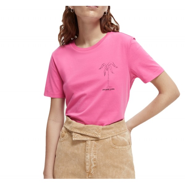 Organic Cotton Crew Neck T-shirt, Pink