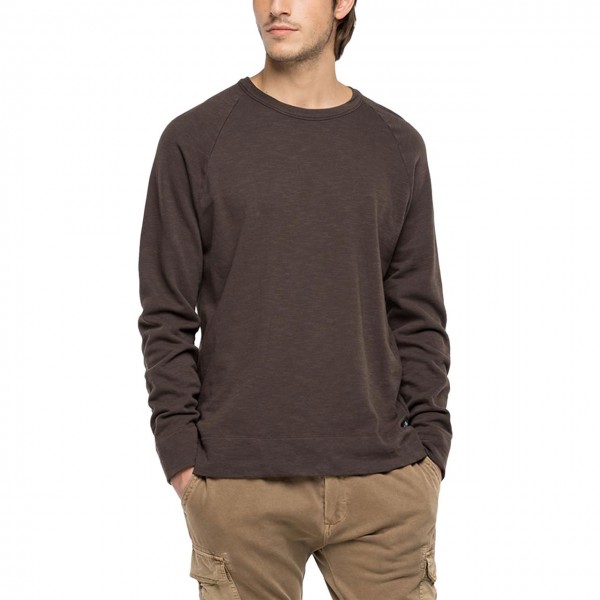 Sweatshirt In Organic Cotton Essential, Brown