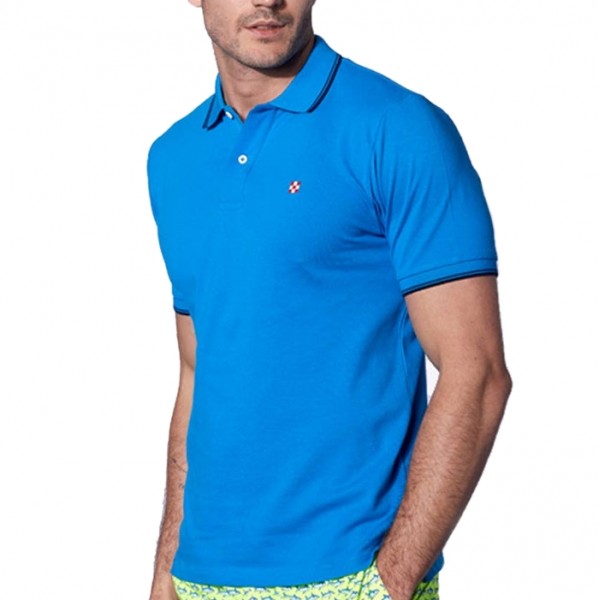 Piquet Stretch Beverly Polo Shirt, Blue