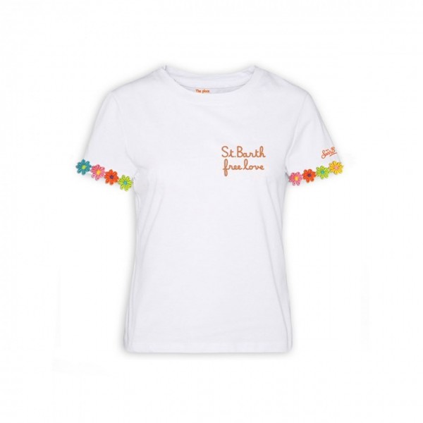 Free Love Embroidered T-Shirt, White