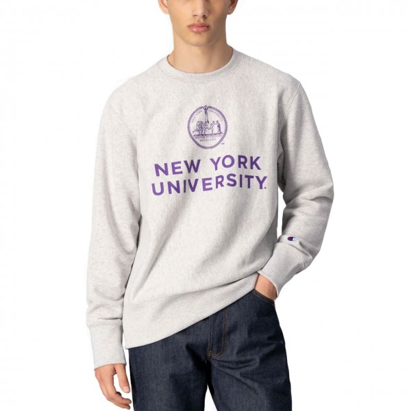 College Print Organic Cotton Sweatshirt, Gray