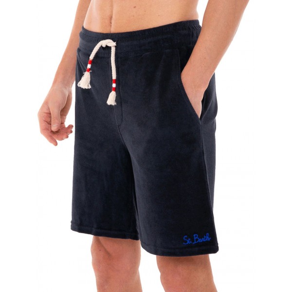 Terry Fleece Bermuda Shorts, Blue