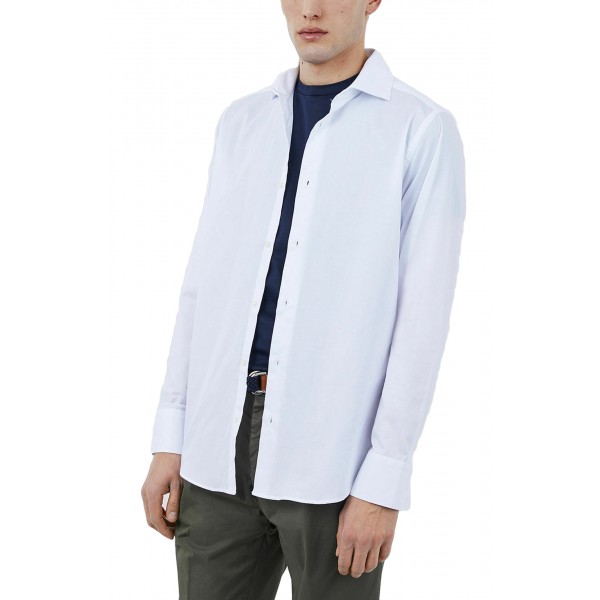 Tencel Linen Shirt Regular Collar, White