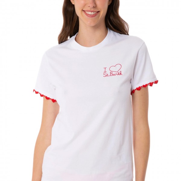 Emilie T-Shirt Con Ricamo, Bianco