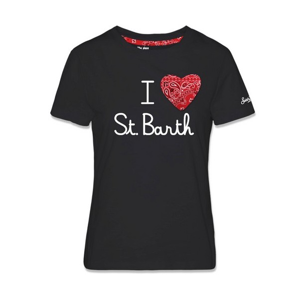 Bandana Heart Patch T-Shirt, Black