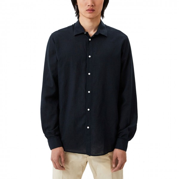 Tencel Linen Shirt Regular Collar, Blue