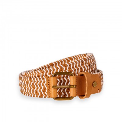 Braided Leather Belt, Brown