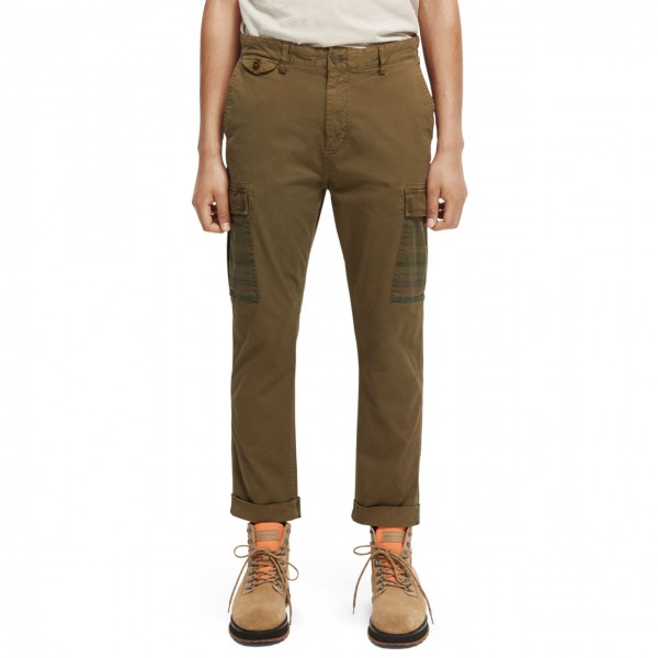 Garment Dyed Cargo Trousers, Green