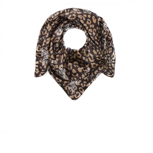 Scarf With Macula And Tigers Print