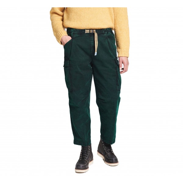 Green Malted Effect Cargo Trousers