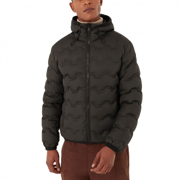 Quilted Effect Down Jacket With Hood