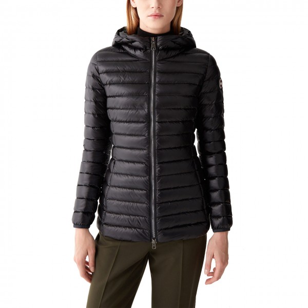 Fitted Iridescent Down Jacket With Hood