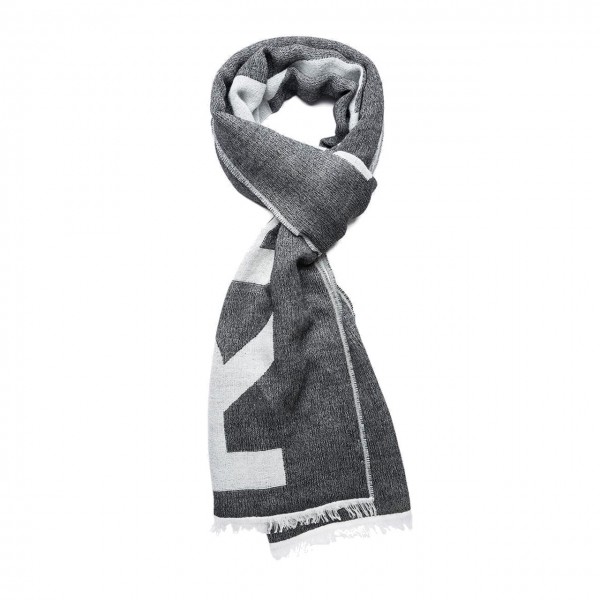 Wool Blend Scarf With Jacquard Logo