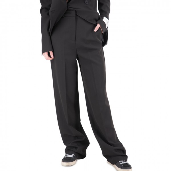 Formal Trousers With Exposed Label, Black