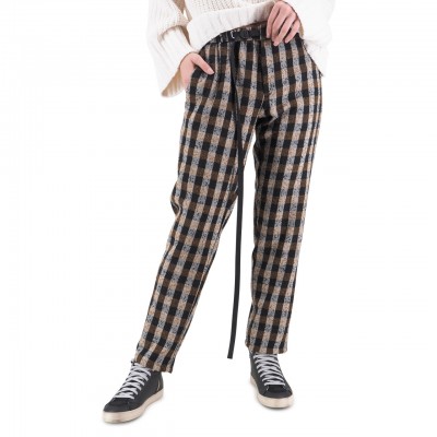 Marilyn Check Wool Trousers