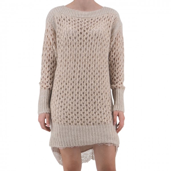 Mohair Blend Knit Dress With Top