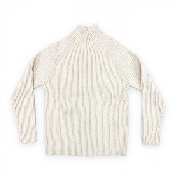 Ribbed Sweater With High Collar