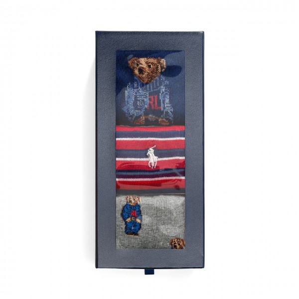 Holiday Sock Gift Box Americana Bear