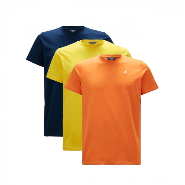 Edwing Round Sleeves Three Pac T-Shirt Blue Orange Yellow