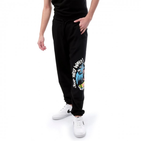 Fleece trousers with side print