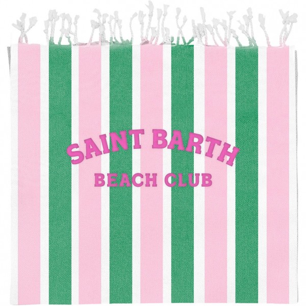 Ultra Light Beach Towel With Fringe Beach Club Stripe 5721 Emb