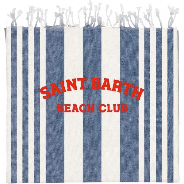 Ultra Light Beach Towel With Fringe Beach Club Stripe 61 Emb