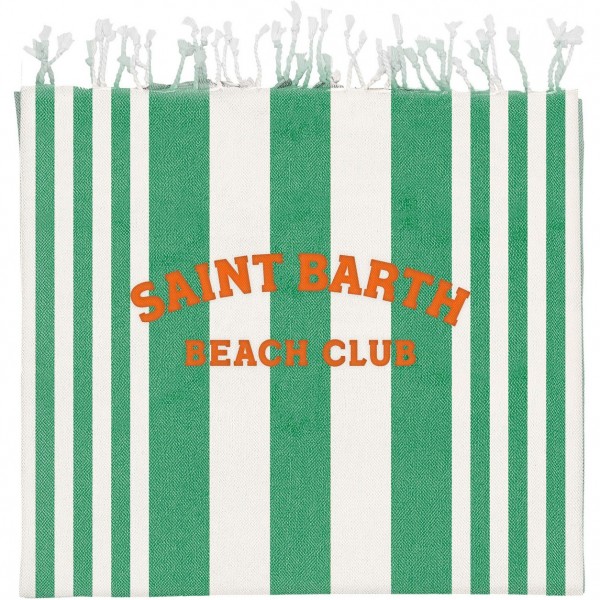 Ultra Light Beach Towel With Fringe Beach Club Stripe 57 Emb