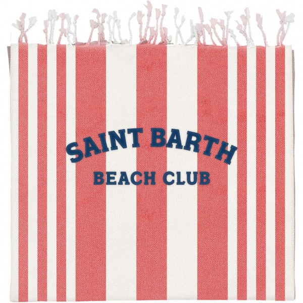 Ultra Light Beach Towel With Fringe Beach Club Stripe 41 Emb