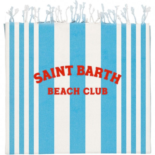 Ultra Light Beach Towel With Fringe Beach Club Stripe 32 Emb