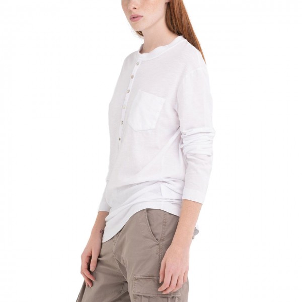 Long Sleeve T-Shirt With Henley Neckline