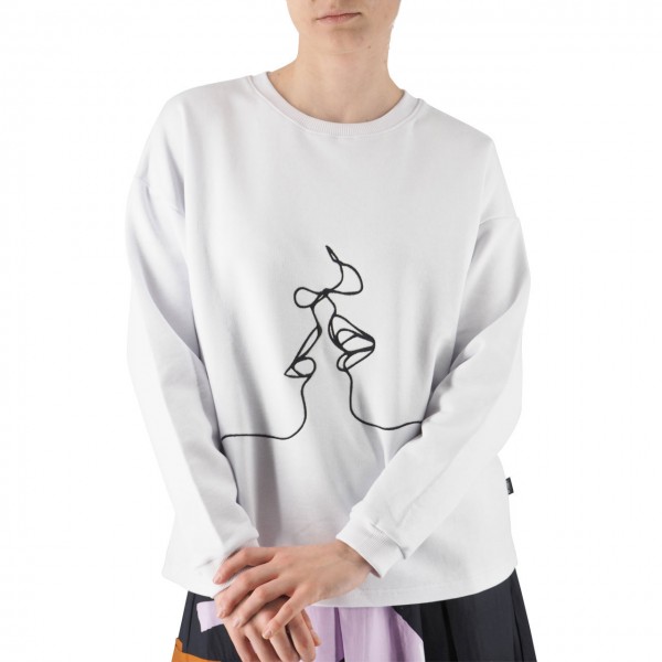Sweatshirt With Over Fit Embroidery