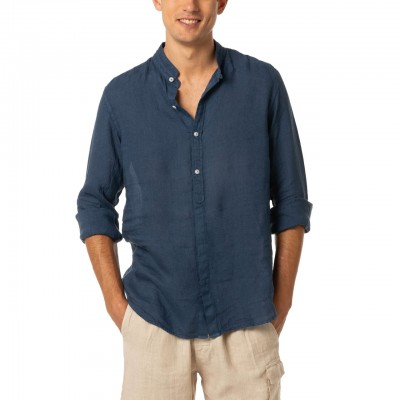 Klarke Blue Navy Linen Shirt