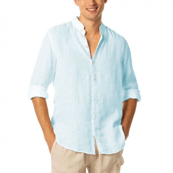 Klarke Blue Watercolor Linen Shirt