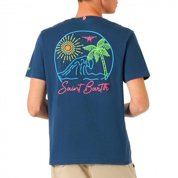 Cotton Classic T Shirt Saint Barth Plane 60 Emb