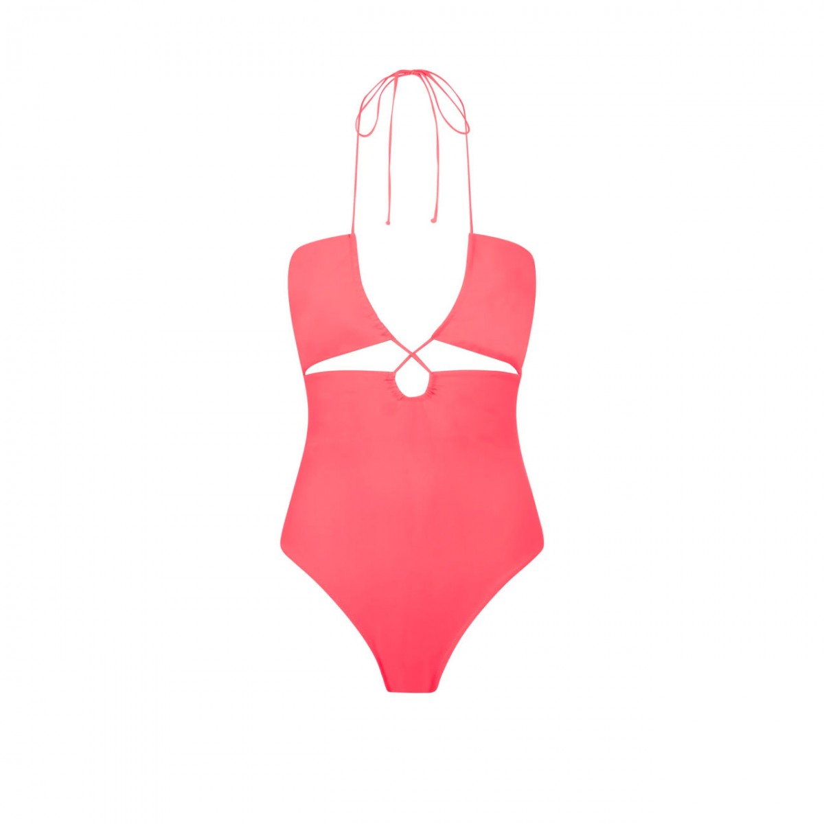 Kinsley One Piece Swimsuit With Fluo Red Cutouts