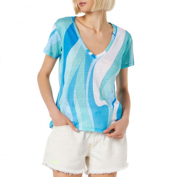 Eloise Shape Wave Linen T-Shirt 3231