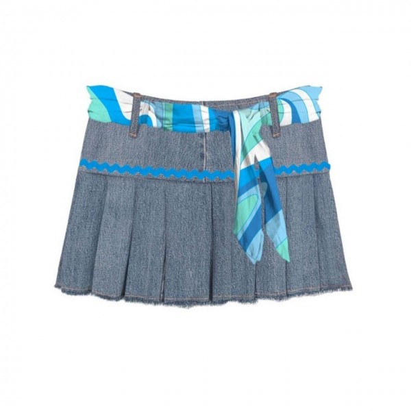 Dimi Shape Wave Denim Mini Skirt