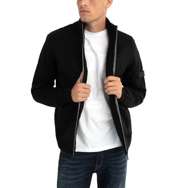 Regular Fit Knitted Cardigan With Zip