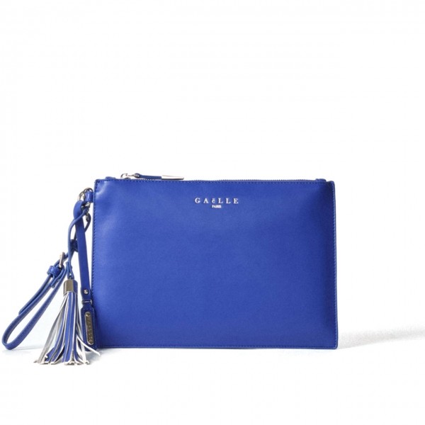 Regular Faux Leather Clutch Bag With Strap And Tassel