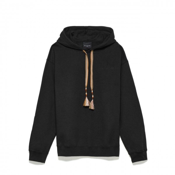 Long Sleeve Hooded Sweatshirt With Black Embroidery