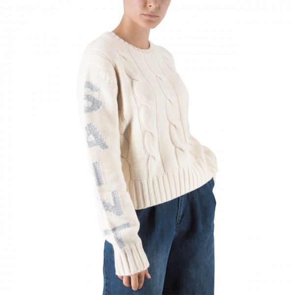 Malmo braided sweater with St. Barth print