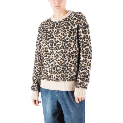 Leopard Print Brushed Sweater