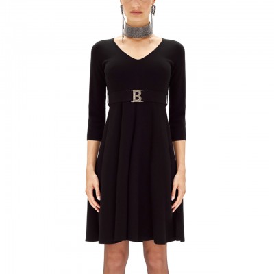 Knitted dress with black...