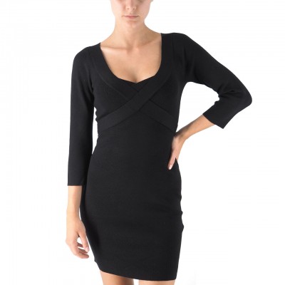 Knitted Dress With Black Cross