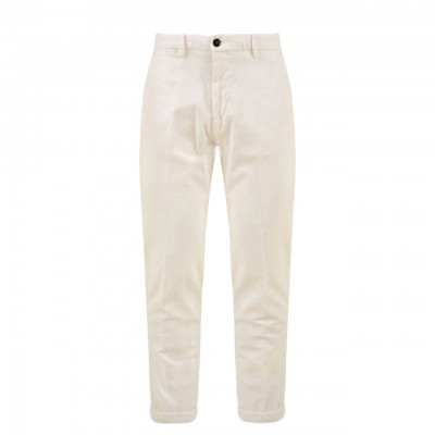White Caprivelvet Chino Pants
