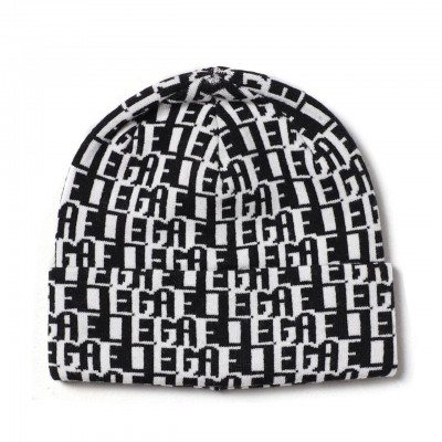 Knitted hat with all-over logo