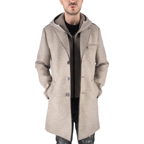 Andy Single-Breasted Coat With Hood