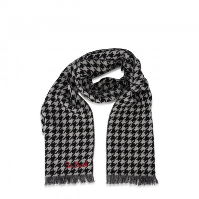 Houndstooth Wool Scarf