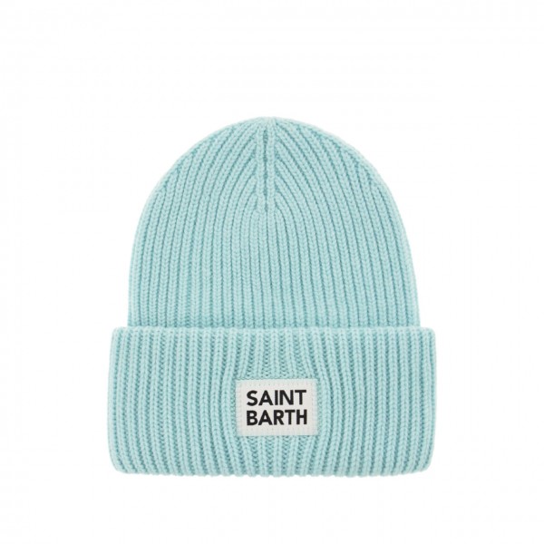 Turquoise beanie with St. Barth patch