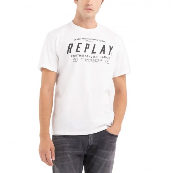 T-Shirt Con Stampa Natural White